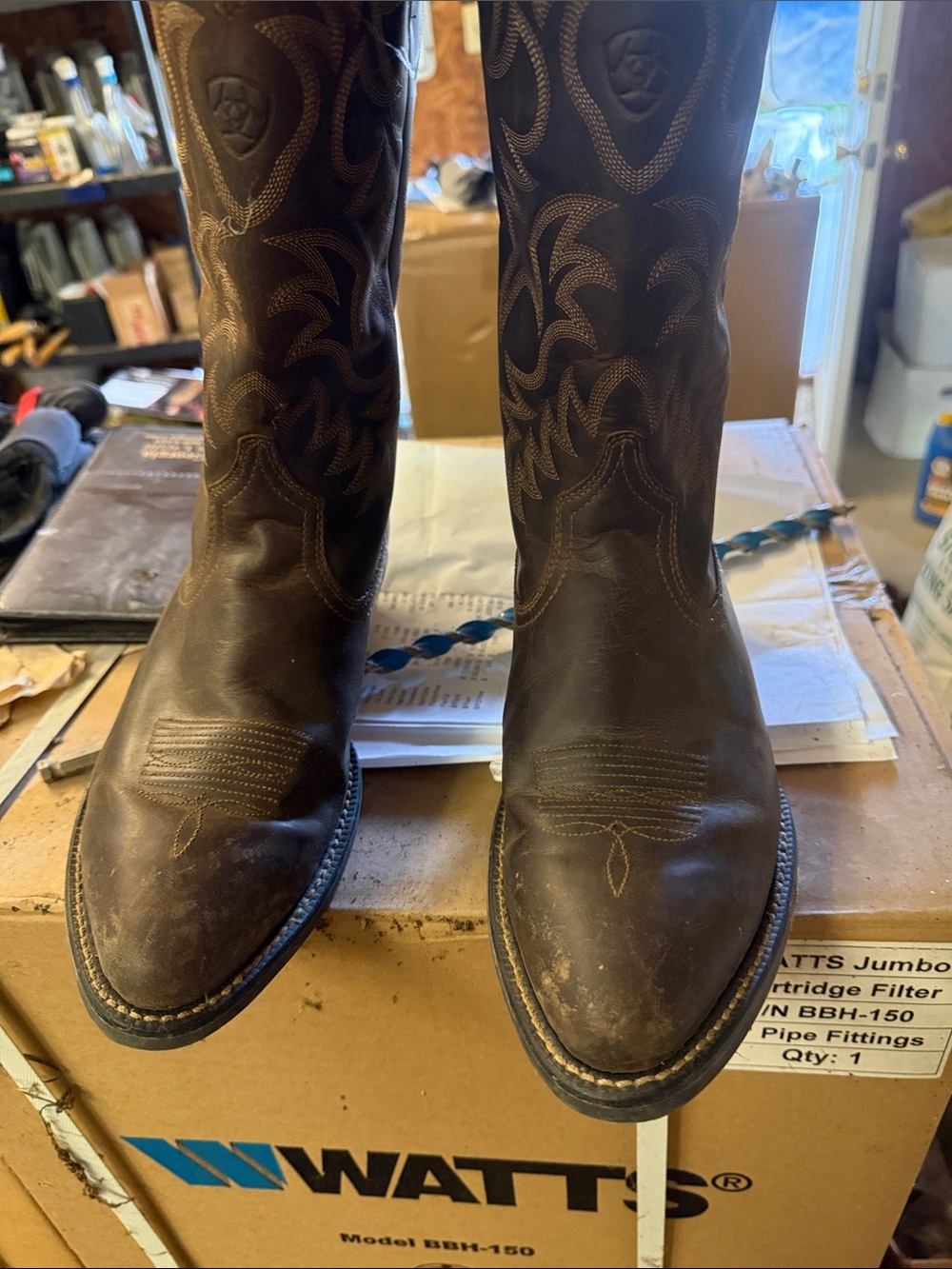 Ariat Dark Brown Embroidered Western Cowboy Boots